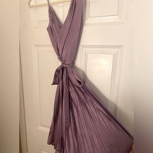 Suzy Chin for Maggy Boutique purple silk Asymmetrical straps dress Size 6